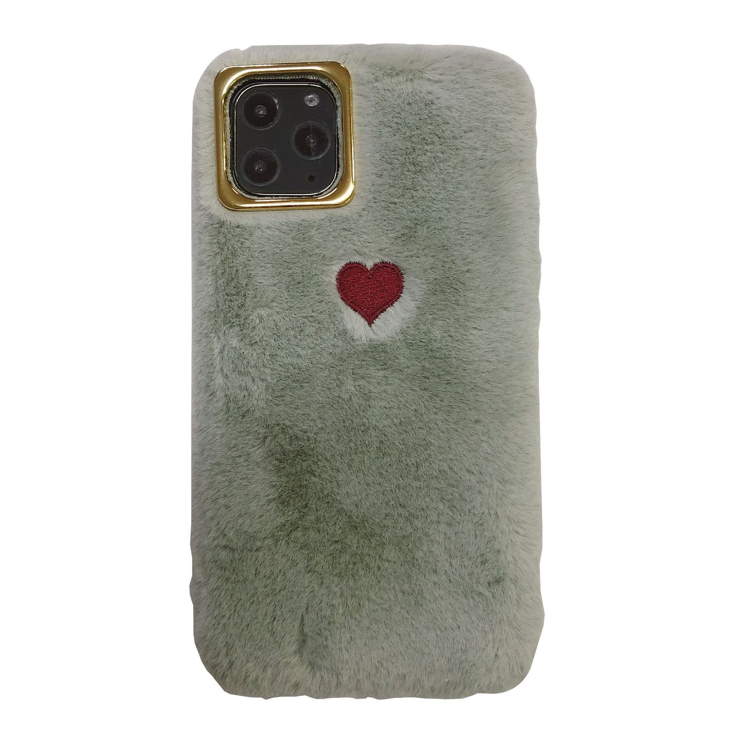 Autumn and winter iPhone14 small love warm plush phone case Apple 13 goddess hand warm protective case