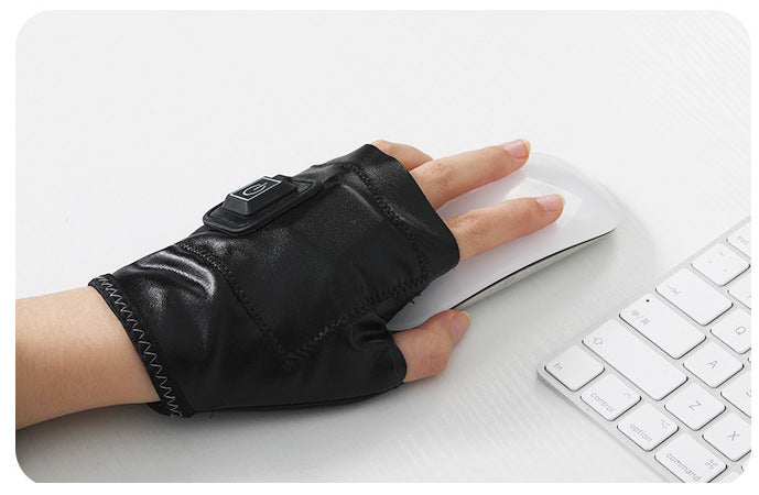 Smart Heating Gloves Charging Warm Riding Warm Hands And Half Fingers