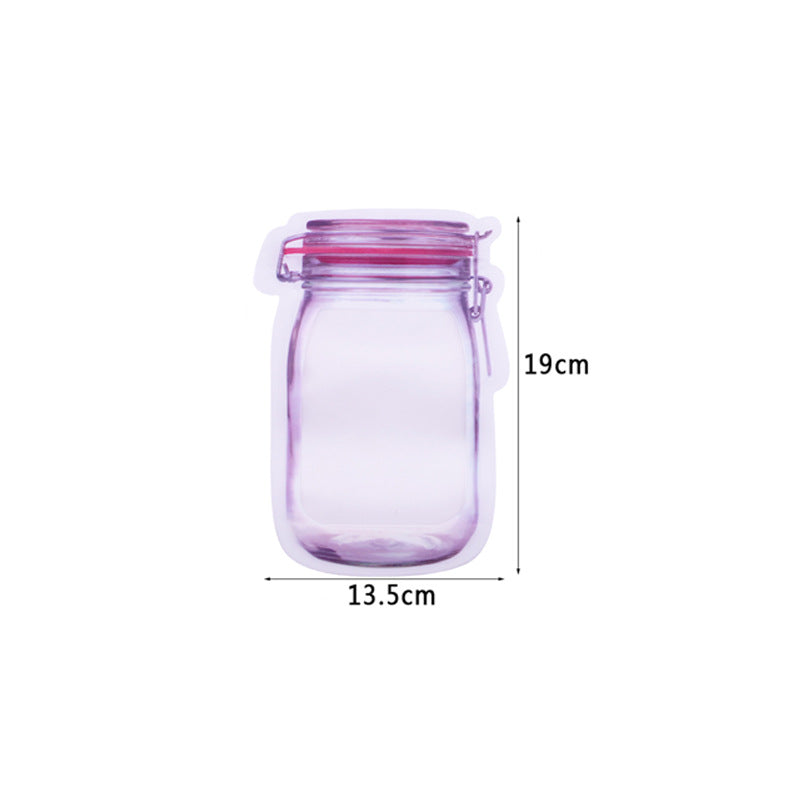 Household food preservation Ziploc bag Mason bottle special-shaped ziploc bag preservation moisture-proof portable sealing pocket free combination