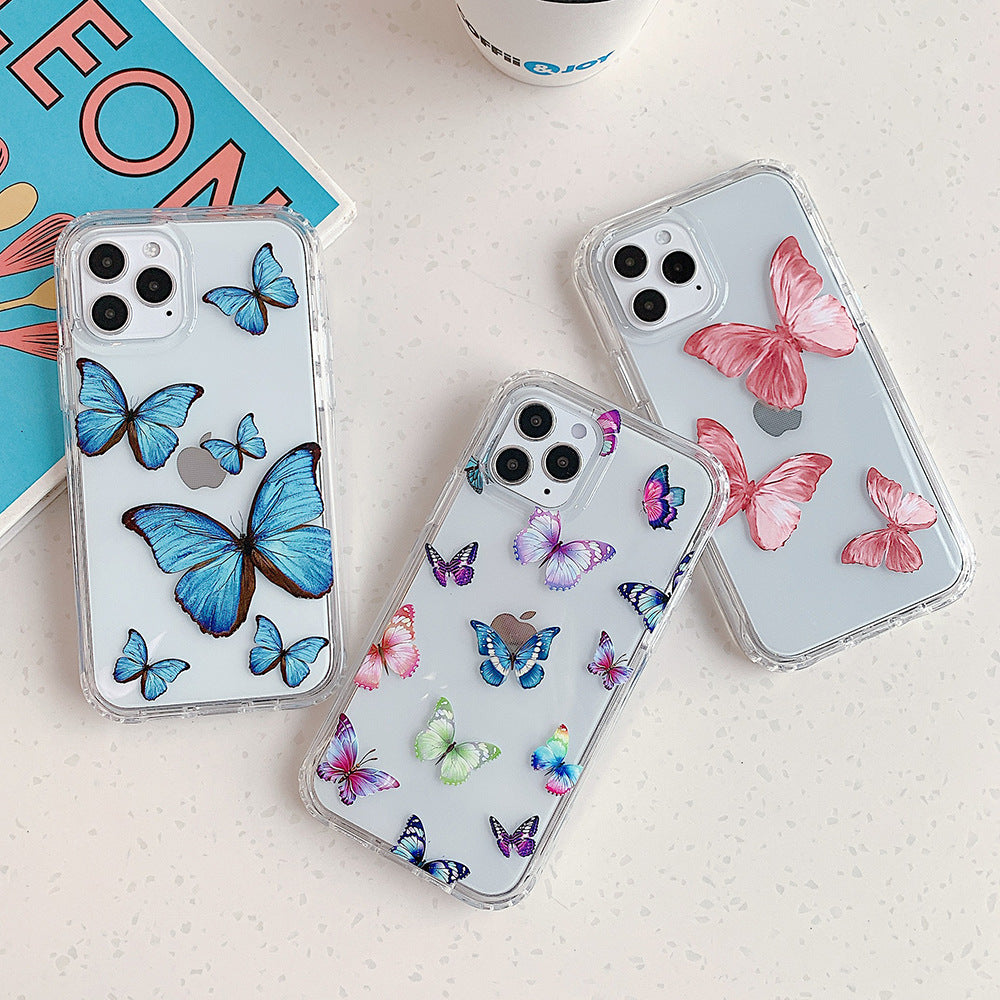 Armor 2 in 1 Colorful Butterfly is available for Apple 12 phone case iPhone11ProMax soft case