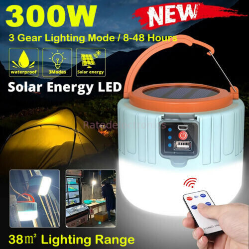 Outdoor LED solar rechargeable remote control tent light super bright night market bulb light emergency light camping light camping light